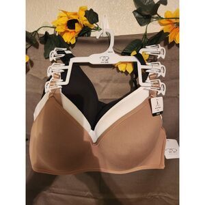 Rene Rofe NWT 3 Pack Soft Comfort Wire-Free Lightly Padded Bras Size 38DD